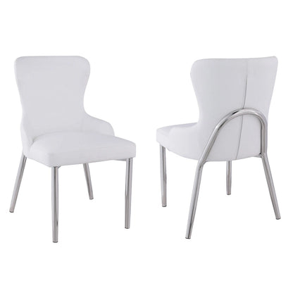 Somette Ema White Wing Back Side Chair (Set of 2)