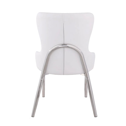 Somette Ema White Wing Back Side Chair (Set of 2)