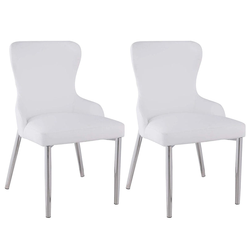 Somette Ema White Wing Back Side Chair (Set of 2)