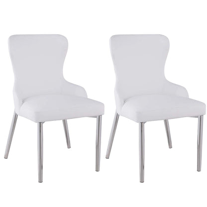 Somette Ema White Wing Back Side Chair (Set of 2)