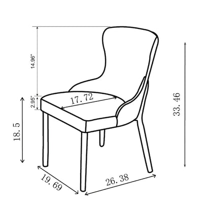 Somette Ema White Wing Back Side Chair (Set of 2)