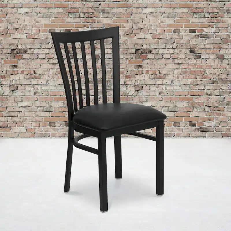 School House Back Metal Restaurant Chair - 17.25 W x 18.75 D x 34.75 H - 17.25 W x 18.75 D x 34.75 H