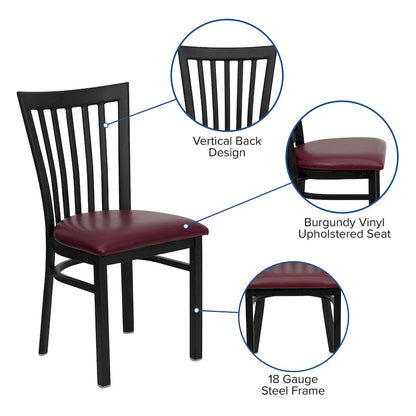 School House Back Metal Restaurant Chair - 17.25 W x 18.75 D x 34.75 H - 17.25 W x 18.75 D x 34.75 H