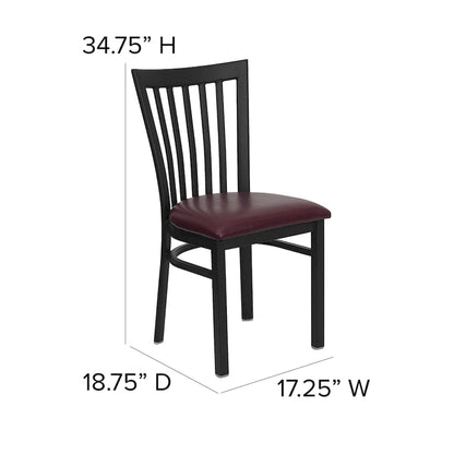 School House Back Metal Restaurant Chair - 17.25 W x 18.75 D x 34.75 H - 17.25 W x 18.75 D x 34.75 H