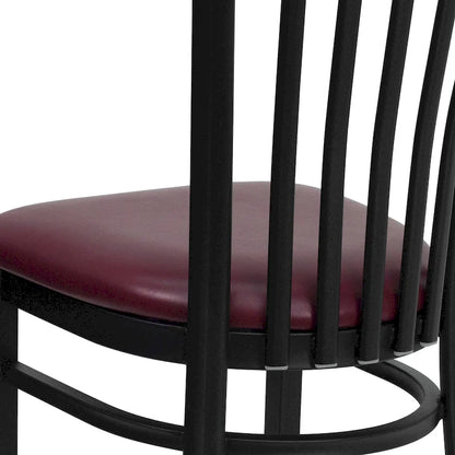 School House Back Metal Restaurant Chair - 17.25 W x 18.75 D x 34.75 H - 17.25 W x 18.75 D x 34.75 H