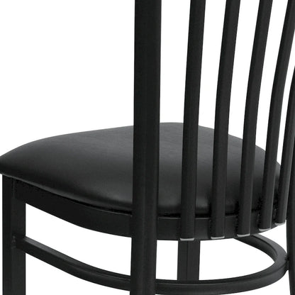 School House Back Metal Restaurant Chair - 17.25 W x 18.75 D x 34.75 H - 17.25 W x 18.75 D x 34.75 H
