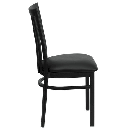 School House Back Metal Restaurant Chair - 17.25 W x 18.75 D x 34.75 H - 17.25 W x 18.75 D x 34.75 H