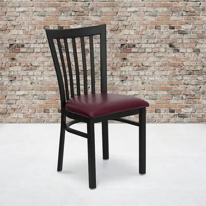 School House Back Metal Restaurant Chair - 17.25 W x 18.75 D x 34.75 H - 17.25 W x 18.75 D x 34.75 H