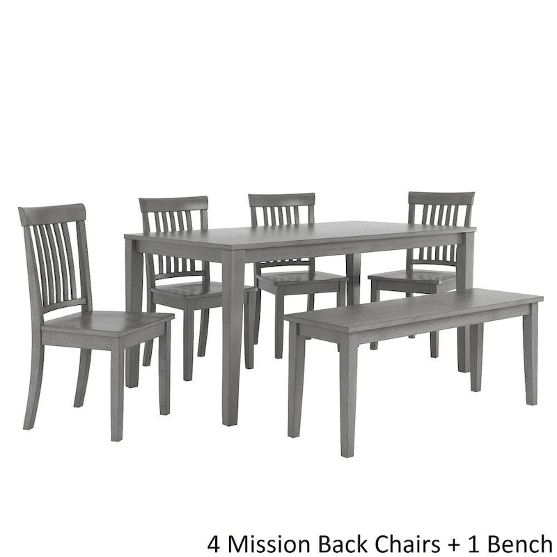 Set da pranzo rettangolare da 60 pollici Wilmington II grigio antico di iNSPIRE Q Classic