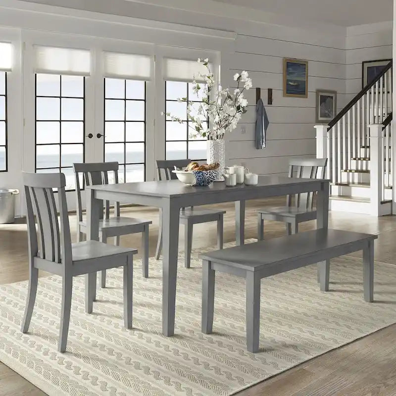 Set da pranzo rettangolare da 60 pollici Wilmington II grigio antico di iNSPIRE Q Classic
