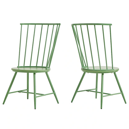 Truman High Back Metal and Wood Spindle Dining Chair (Set of 2) by iNSPIRE Q Modern