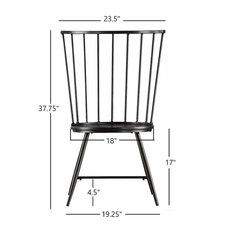 Truman High Back Metal and Wood Spindle Dining Chair (Set of 2) by iNSPIRE Q Modern