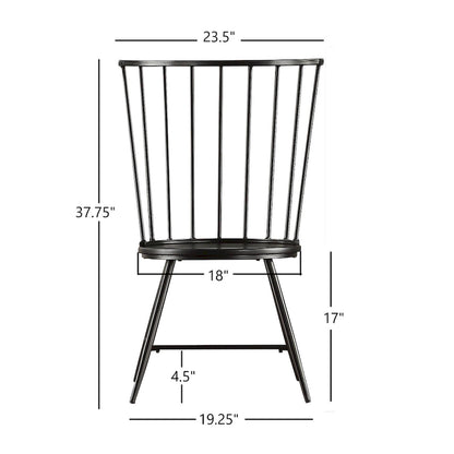 Truman High Back Metal and Wood Spindle Dining Chair (Set of 2) by iNSPIRE Q Modern