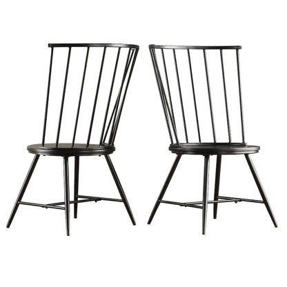 Truman High Back Metal and Wood Spindle Dining Chair (Set of 2) by iNSPIRE Q Modern