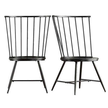 Truman High Back Metal and Wood Spindle Dining Chair (Set of 2) by iNSPIRE Q Modern