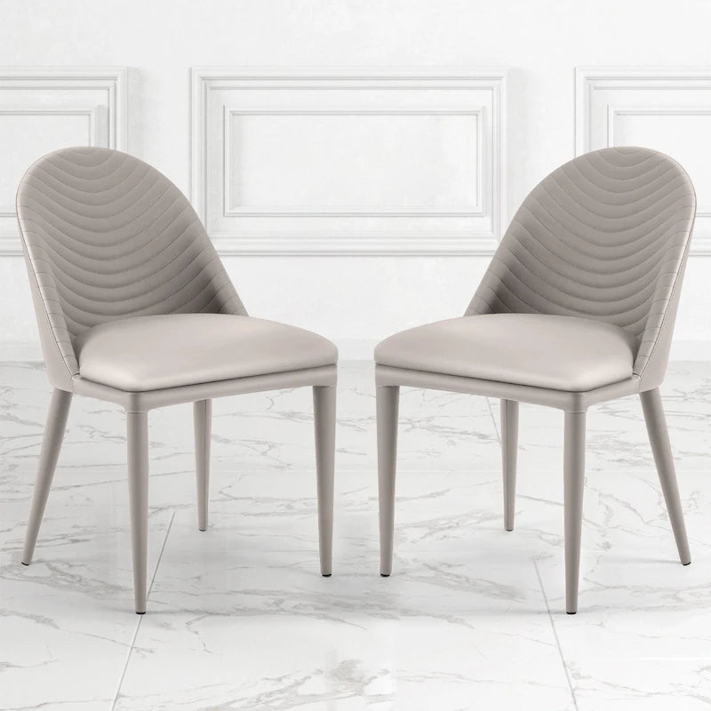 Fully Assembled Microfiber Leather Upholstered Dining Chairs, Set of 2 - 22.44 D x 18.5 W x 32.28 H