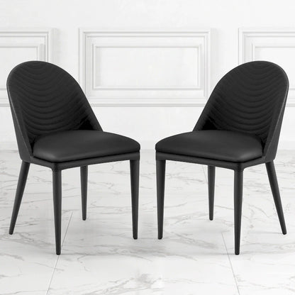Fully Assembled Microfiber Leather Upholstered Dining Chairs, Set of 2 - 22.44 D x 18.5 W x 32.28 H