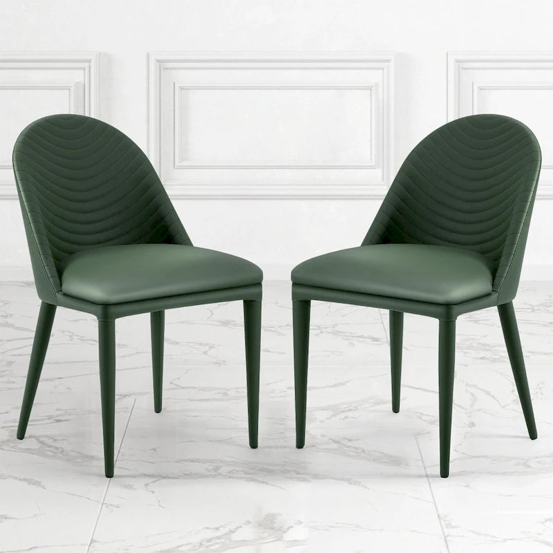 Fully Assembled Microfiber Leather Upholstered Dining Chairs, Set of 2 - 22.44 D x 18.5 W x 32.28 H