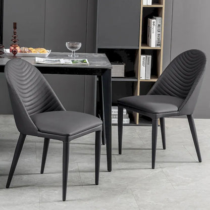 Fully Assembled Microfiber Leather Upholstered Dining Chairs, Set of 2 - 22.44 D x 18.5 W x 32.28 H