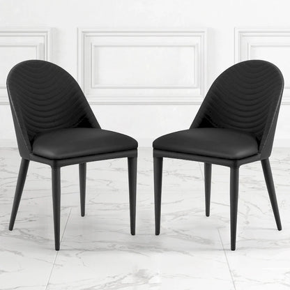 Fully Assembled Microfiber Leather Upholstered Dining Chairs, Set of 2 - 22.44 D x 18.5 W x 32.28 H