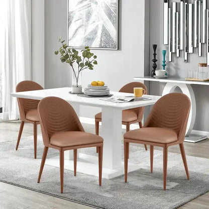 Fully Assembled Microfiber Leather Upholstered Dining Chairs, Set of 2 - 22.44 D x 18.5 W x 32.28 H