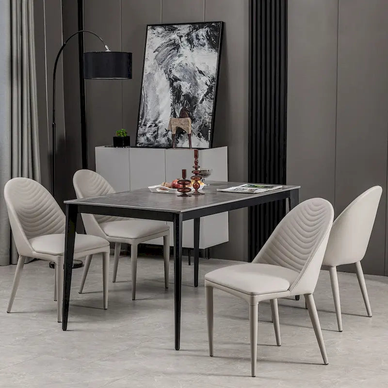 Fully Assembled Microfiber Leather Upholstered Dining Chairs, Set of 2 - 22.44 D x 18.5 W x 32.28 H