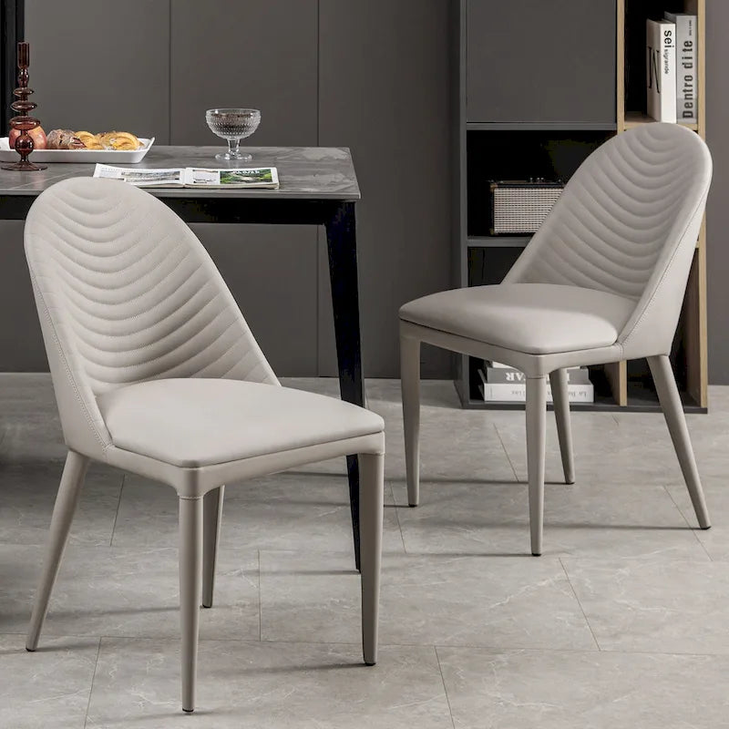 Fully Assembled Microfiber Leather Upholstered Dining Chairs, Set of 2 - 22.44 D x 18.5 W x 32.28 H