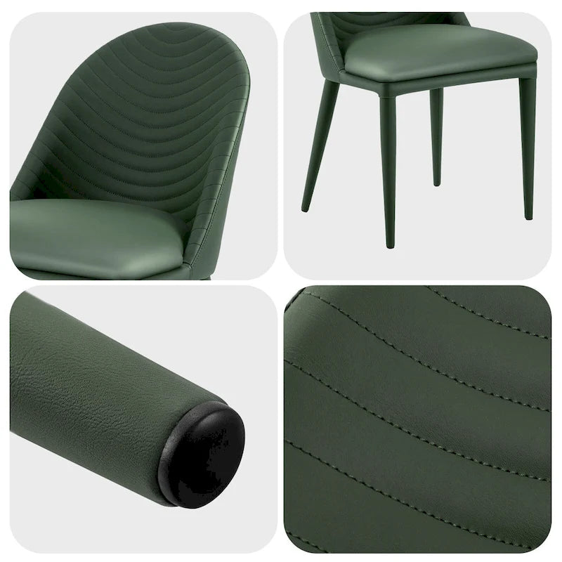 Fully Assembled Microfiber Leather Upholstered Dining Chairs, Set of 2 - 22.44 D x 18.5 W x 32.28 H