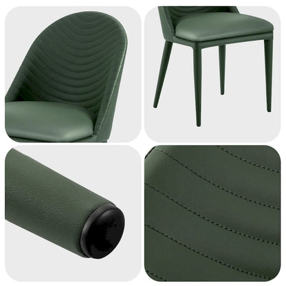 Fully Assembled Microfiber Leather Upholstered Dining Chairs, Set of 2 - 22.44 D x 18.5 W x 32.28 H