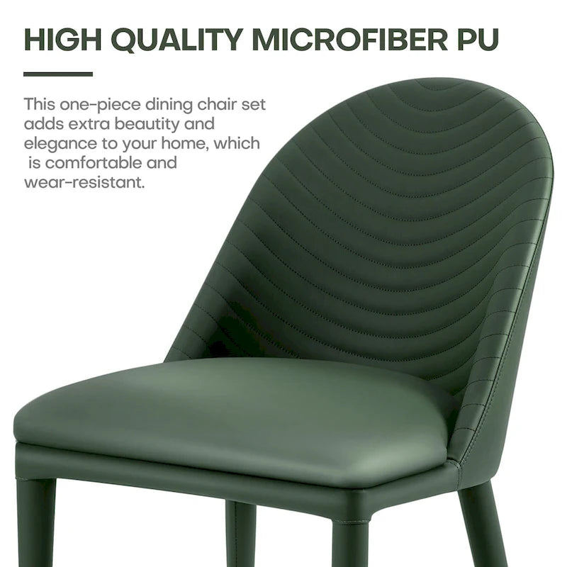 Fully Assembled Microfiber Leather Upholstered Dining Chairs, Set of 2 - 22.44 D x 18.5 W x 32.28 H