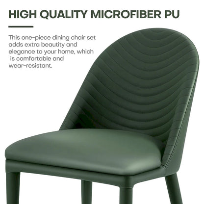 Fully Assembled Microfiber Leather Upholstered Dining Chairs, Set of 2 - 22.44 D x 18.5 W x 32.28 H