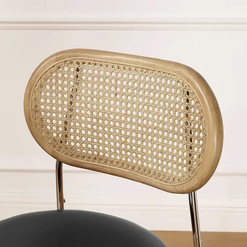 Art Leon Cane Back Faux Leather Upholstered Dining Chair (Set of 2)