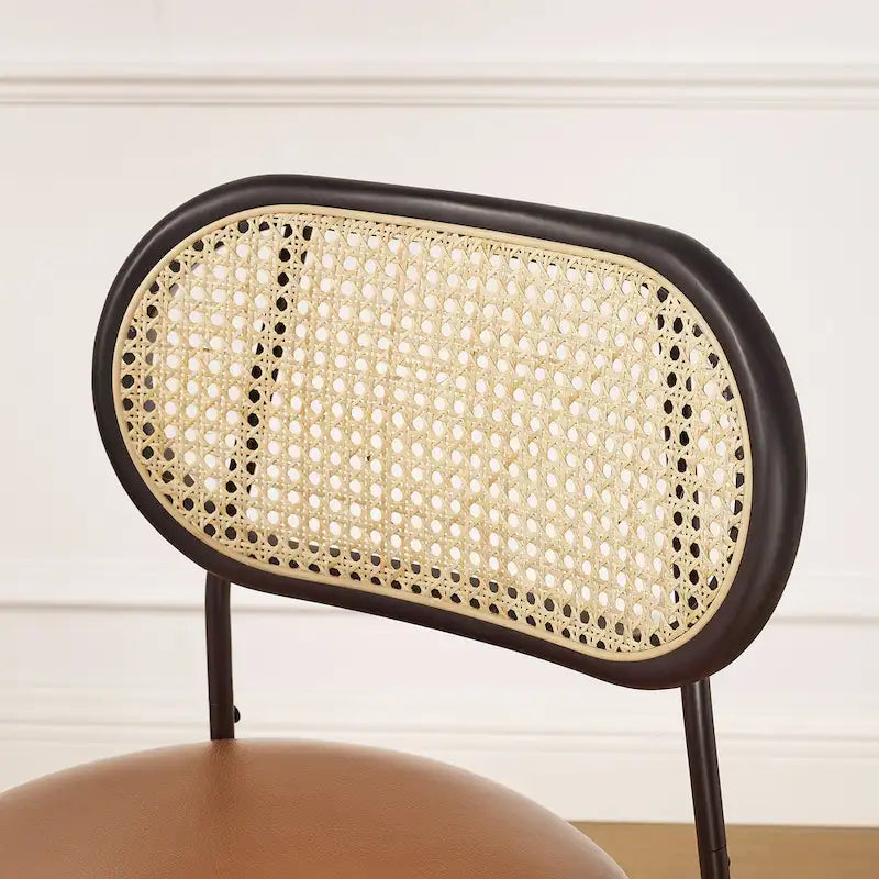 Art Leon Cane Back Faux Leather Upholstered Dining Chair (Set of 2)