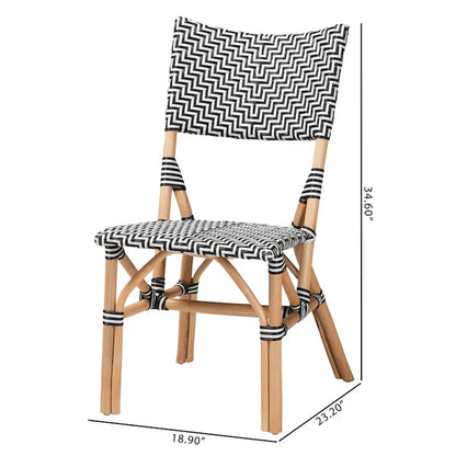 Wagner Modern French styled Natural Rattan Bistro Chair with Weaving