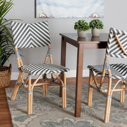 Wagner Modern French styled Natural Rattan Bistro Chair with Weaving