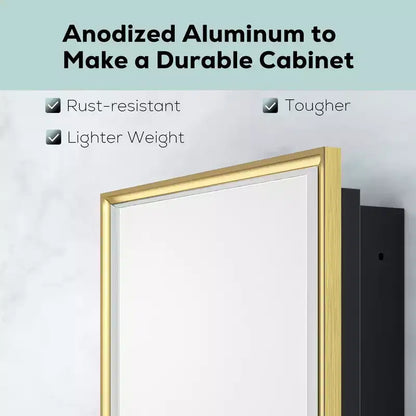 Keonjinn21 in. W x 27 in. H Metal Framed Rectangular Framed Recessed/Surface Mount Medicine Cabinet with Mirror