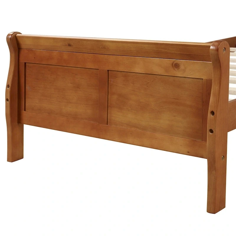 Harper & Bright Designs Wood Twin Sleigh Bed with Headboard and Footboard