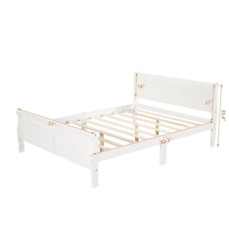 Harper & Bright Designs Wood Twin Sleigh Bed with Headboard and Footboard