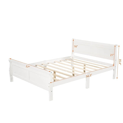 Harper & Bright Designs Wood Twin Sleigh Bed with Headboard and Footboard