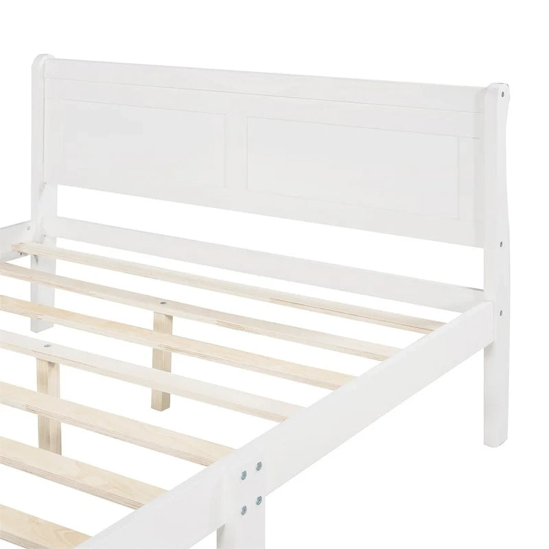 Harper & Bright Designs Wood Twin Sleigh Bed with Headboard and Footboard