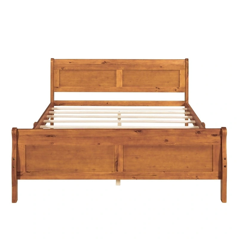 Harper & Bright Designs Wood Twin Sleigh Bed with Headboard and Footboard