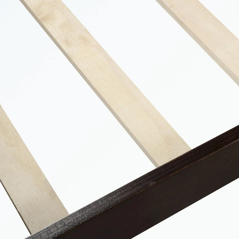 Letto a piattaforma in legno con testiera/pediera/supporto a doghe in legno