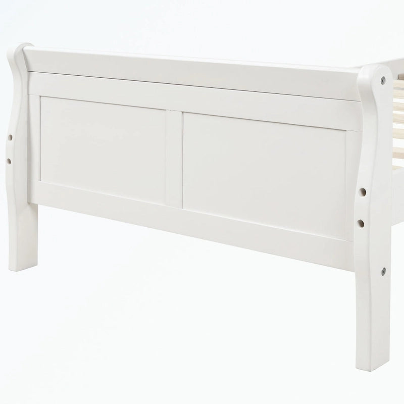 Letto a piattaforma in legno con testiera/pediera/supporto a doghe in legno