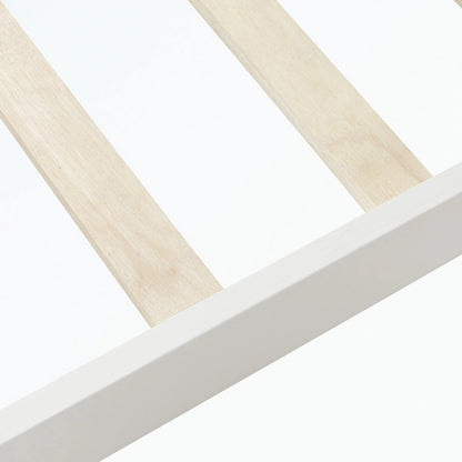 Letto a piattaforma in legno con testiera/pediera/supporto a doghe in legno