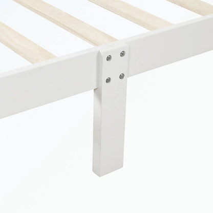 Letto a piattaforma in legno con testiera/pediera/supporto a doghe in legno