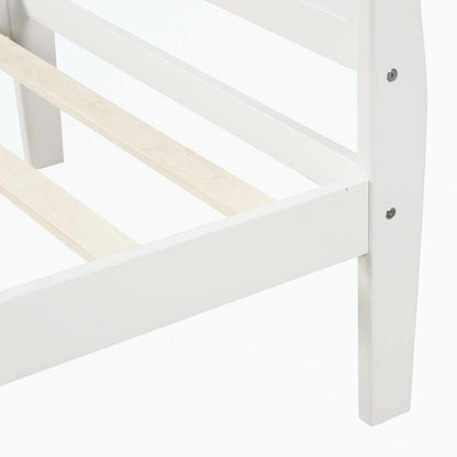 Letto a piattaforma in legno con testiera/pediera/supporto a doghe in legno