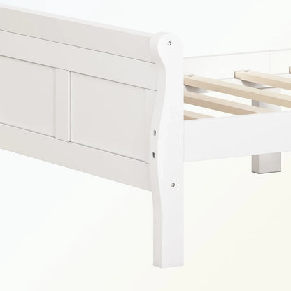 Letto a piattaforma in legno con testiera/pediera/supporto a doghe in legno