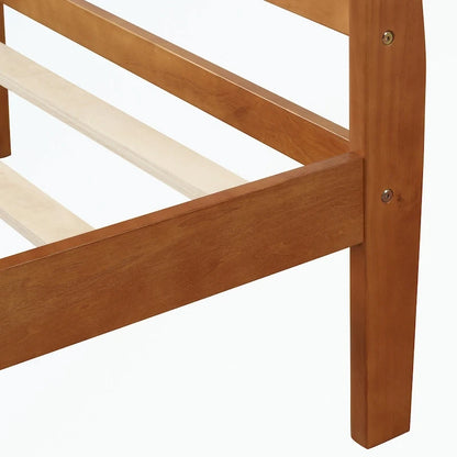 Letto a piattaforma in legno con testiera/pediera/supporto a doghe in legno