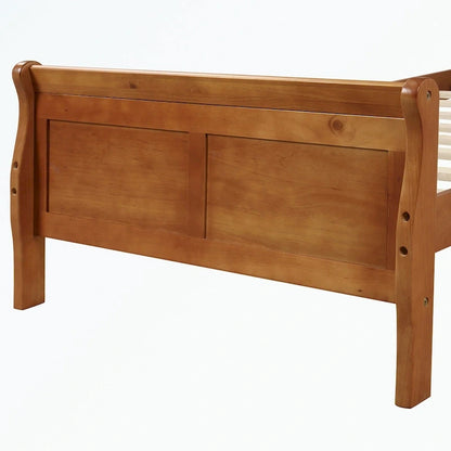 Letto a piattaforma in legno con testiera/pediera/supporto a doghe in legno