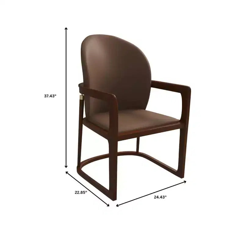 LeisureMod Svelta Series Modern Dining Chair with Solid Wood Frame and Leather Upholstery, Comfortable Seating for Dining Rooms